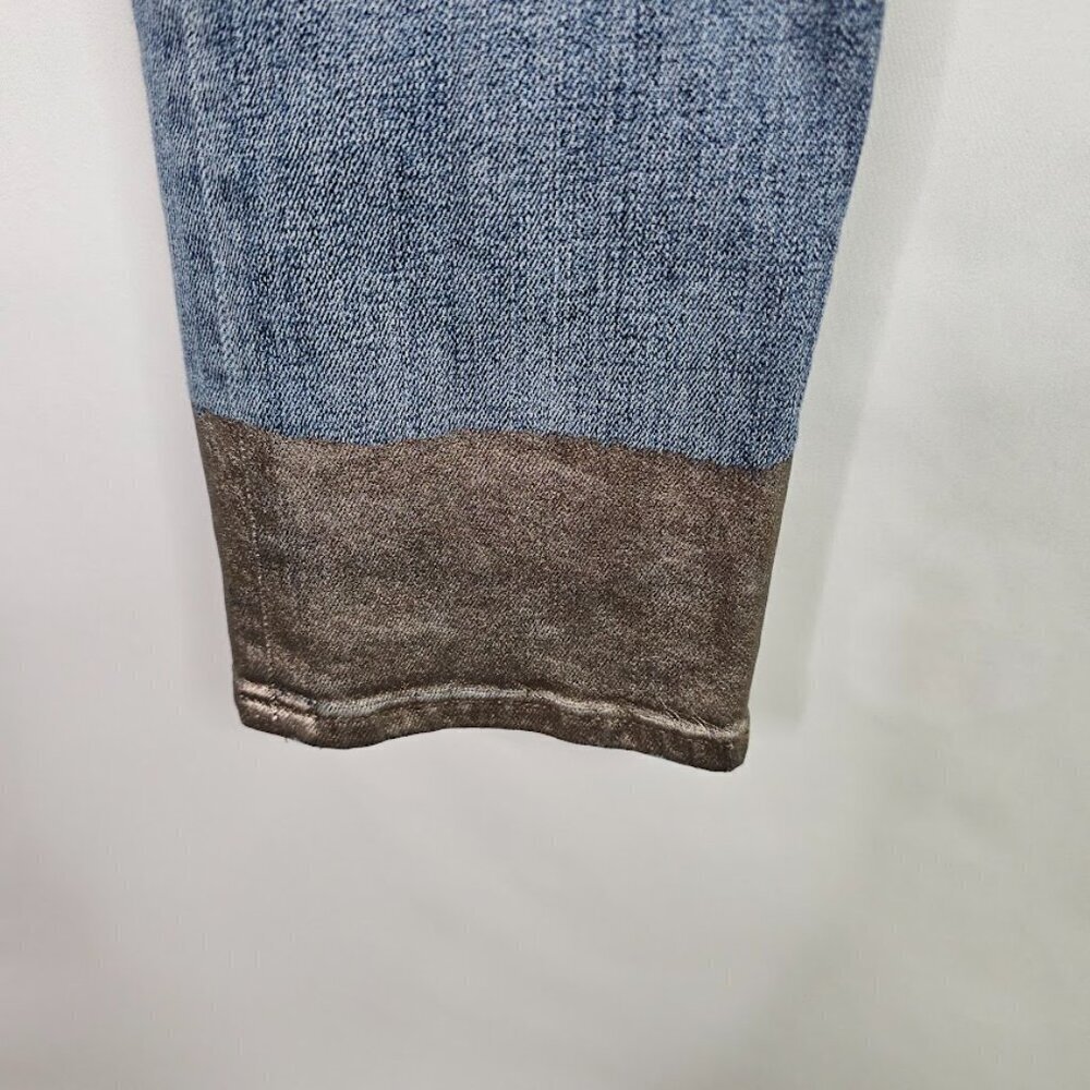 RAG & BONE Ankle Jeans size 25 BILBURY BLUE SILVER DIP Straight Cigarette Leg - Picture 5 of 8